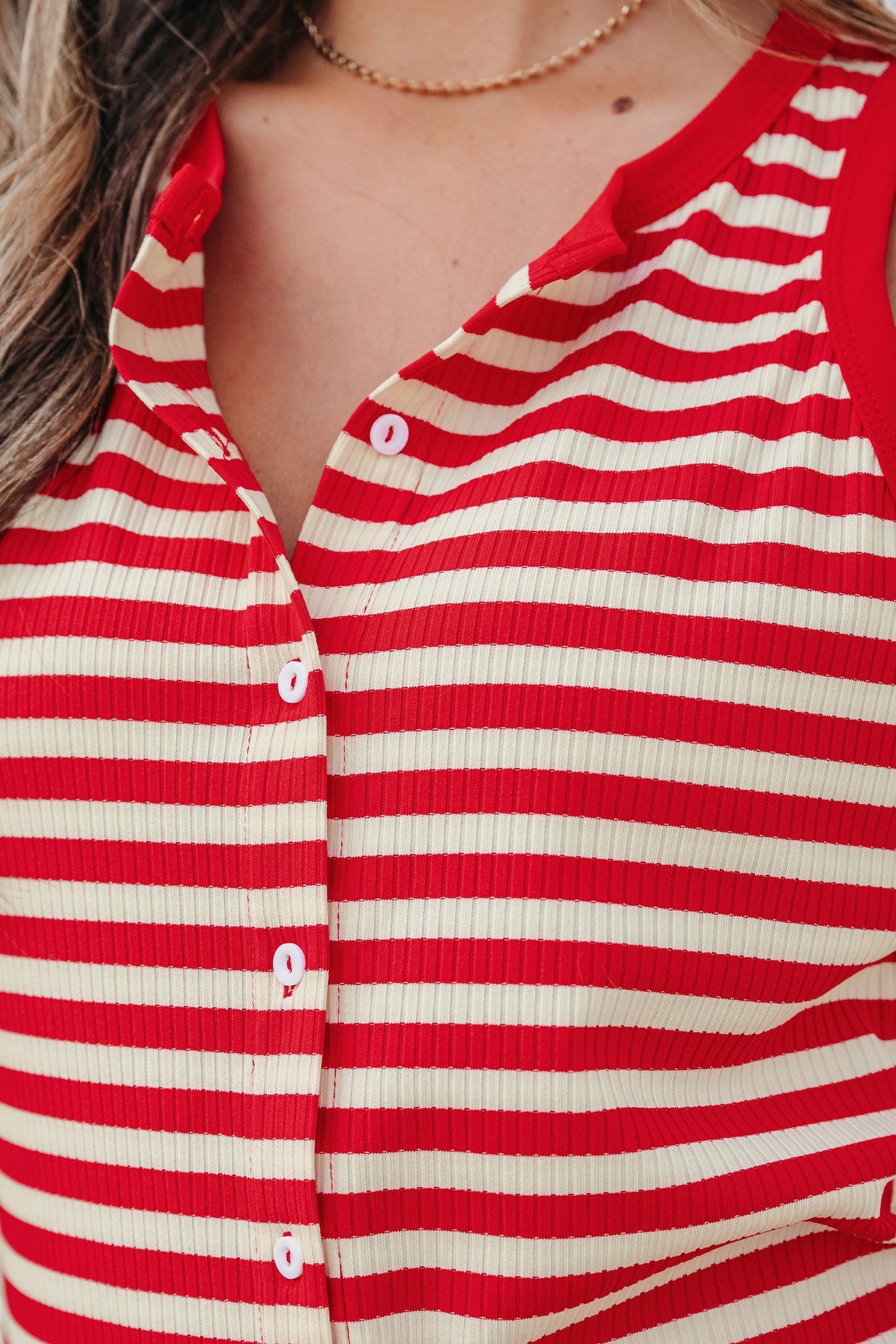 Threaded Pear Monica Ribbed Knit Tank Top