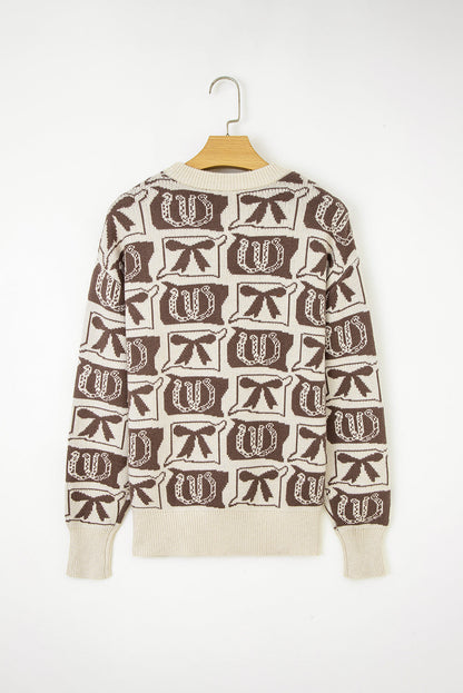Threaded Pear Sofia Western Fashion Print Sweater