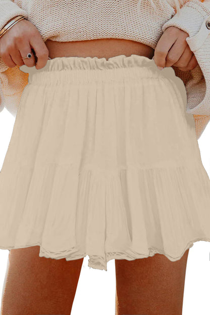 Threaded Pear Millie Trim Boho Ruffled PLUS Shorts