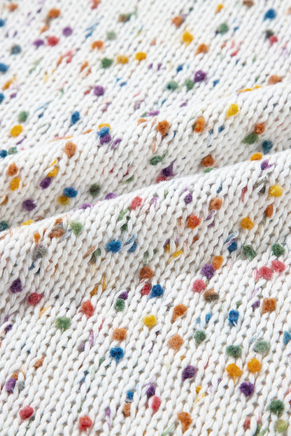 Threaded Pear Ailany Confetti Rib Knit Long Sleeve Cardigan