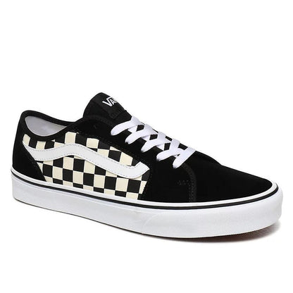 Vans Filmore Decon Checkboard Men's Sneakers — Black/White Leather