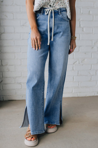 Threaded Pear Noah Rise Drawstring Casual Jeans