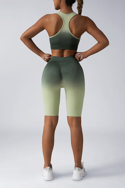 Seamless Women's Activewear Sets – 2-Piece Crop Top & High Waist Shorts/Leggings
