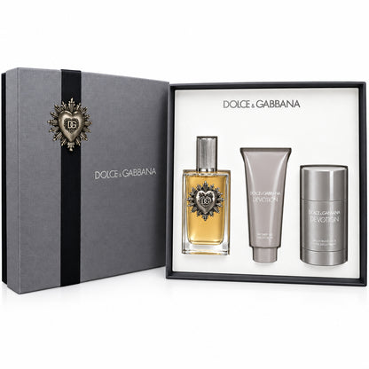 Dolce & Gabbana Devotion for Men 3-pc set: 3.4 oz EDP, 1.7 oz shower gel, 2.5 oz deodorant