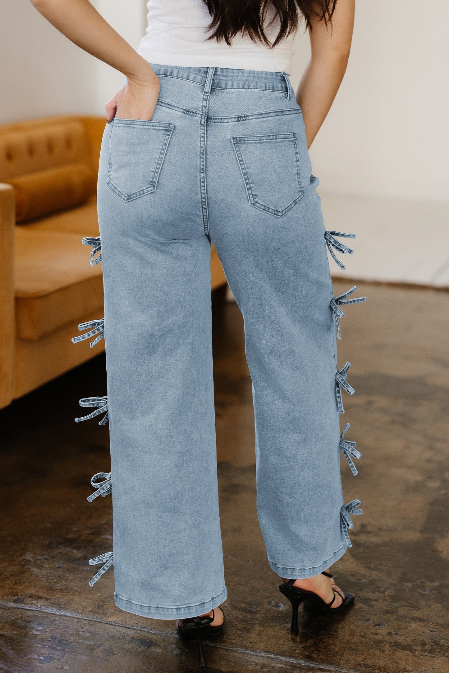 Threaded Pear Maryam Straight Leg Loose Jeans