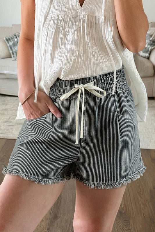 Threaded Pear Campbell Elastic Waist Casual Shorts