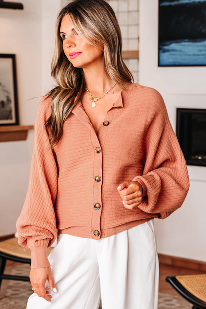 Threaded Pear Parker Button Front Dolman Sleeve Sweater Cardigan