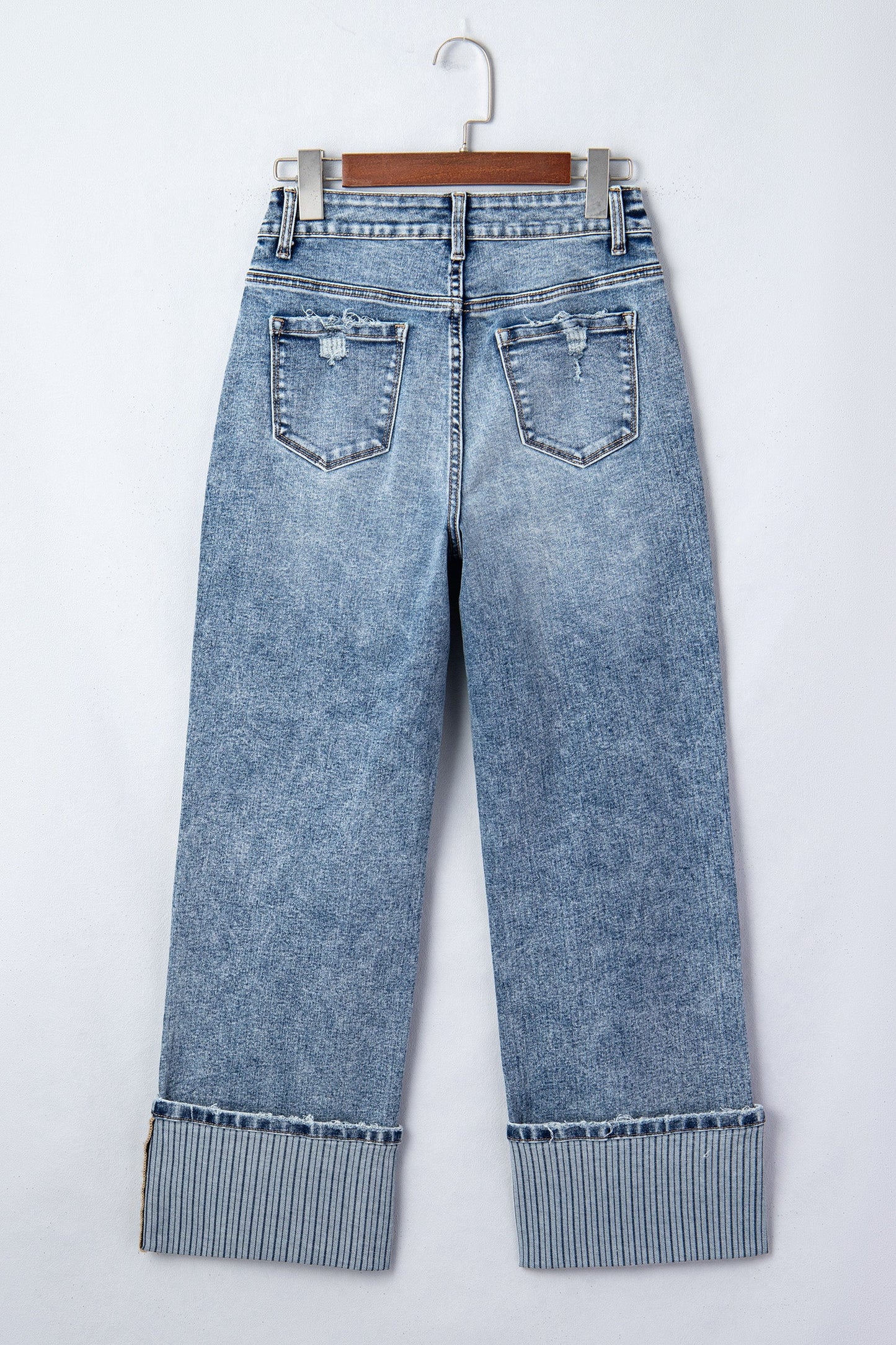 Threaded Pear Elia Cuffed Straight Loose Jeans