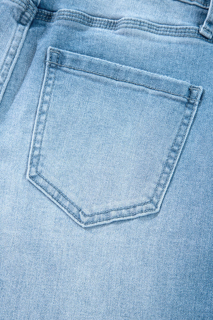 Threaded Pear Dream Slit Leg Straight Jeans