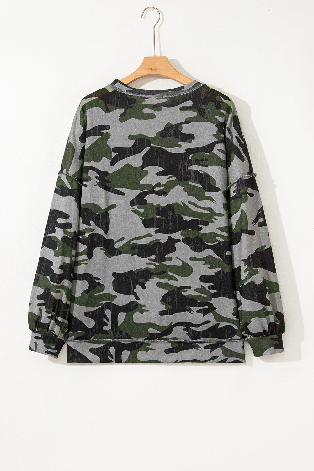 Threaded Pear Honey Patchwork Drop Shoulder Sweatshirt