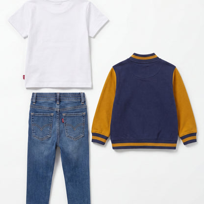 Navy, White, Blue-