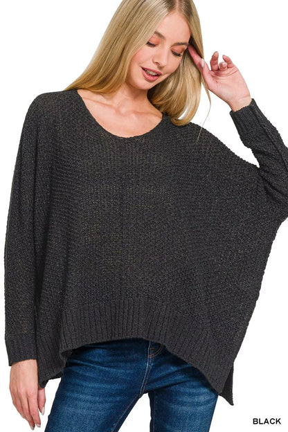 Zenana Dolman Sleeve V-Neck Sweater