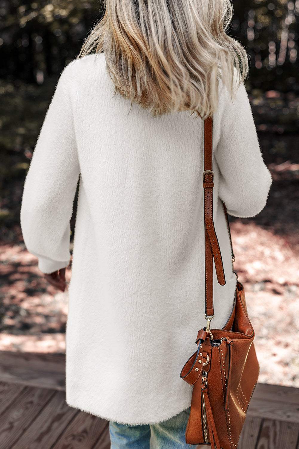 Threaded Pear Brooklyn Front Midi Solid Cardigan