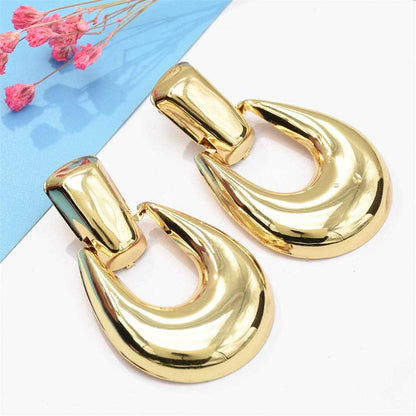 Goldtone Door Catch Drop Earrings