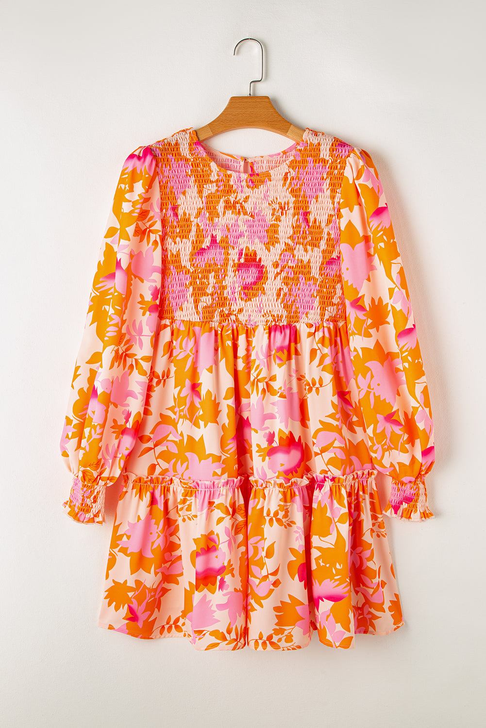 Threaded Pear Jane Sleeve Ruffle Mini Dress
