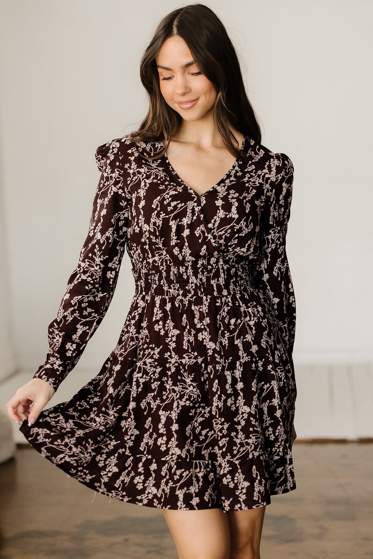 Threaded Pear Serenity Waist Flared Mini Dress