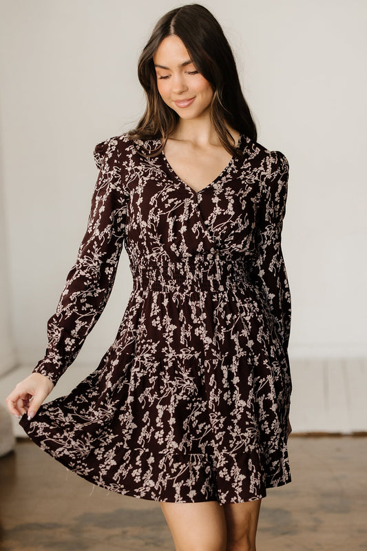 Threaded Pear Serenity Waist Flared Mini Dress
