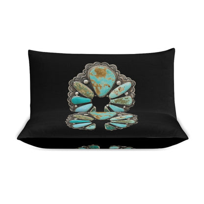 Turquoise Naja Design 3-Piece Bedding Set (1 Duvet Cover + 2 Pillow Shams) – 102"×90"
