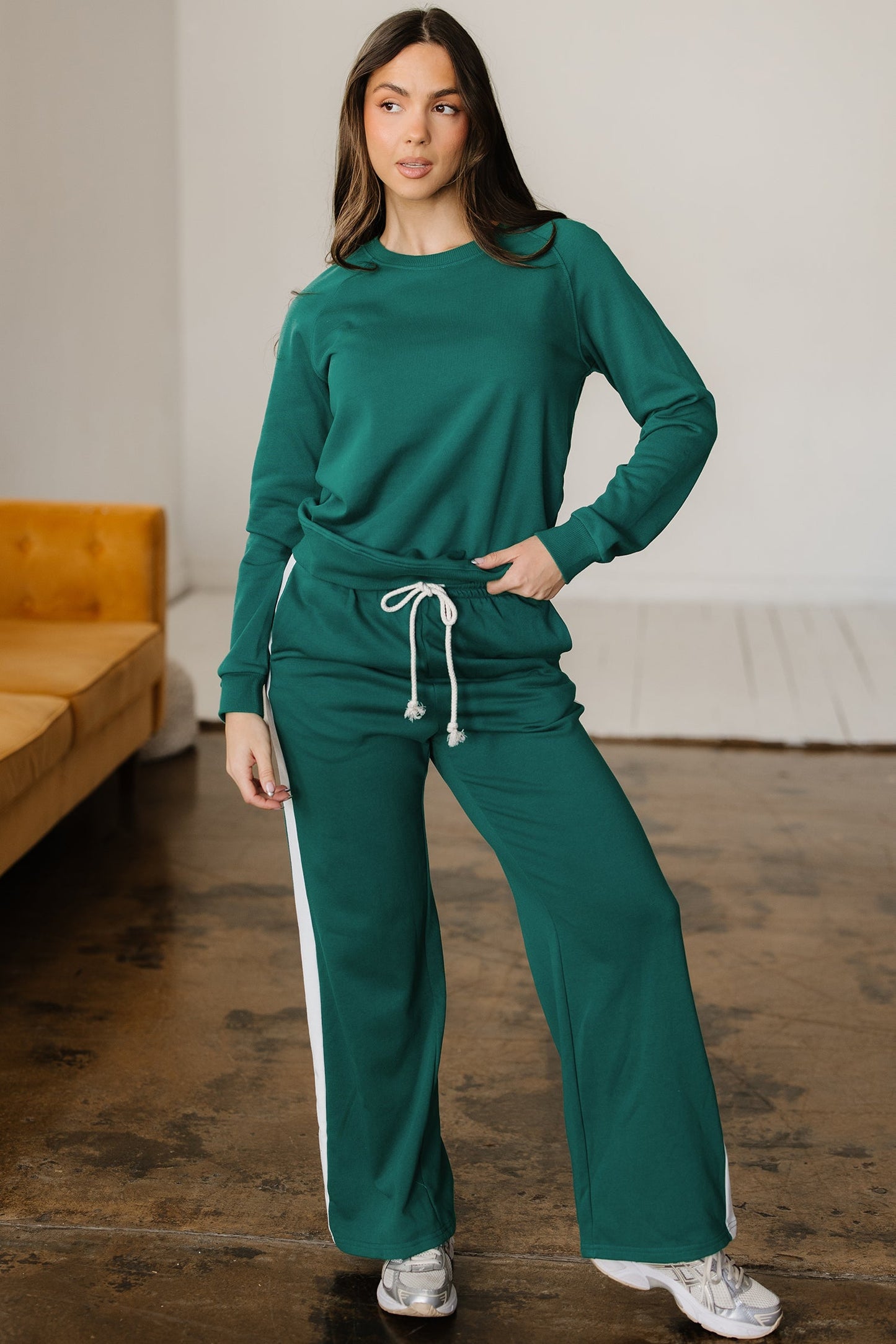Threaded Pear Aileen Solid Color Pullover Top