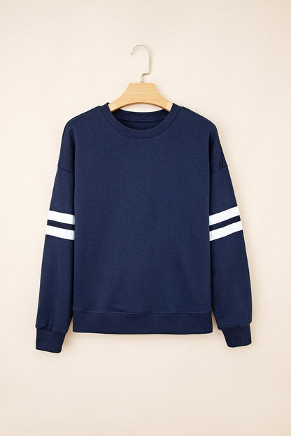 Threaded Pear Taylor Striped Oversized Sweatshirt