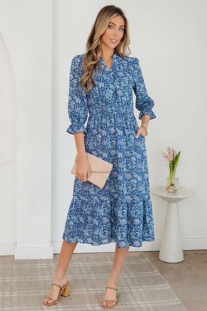 Threaded Pear Athena Bracelet Sleeve Long Dress