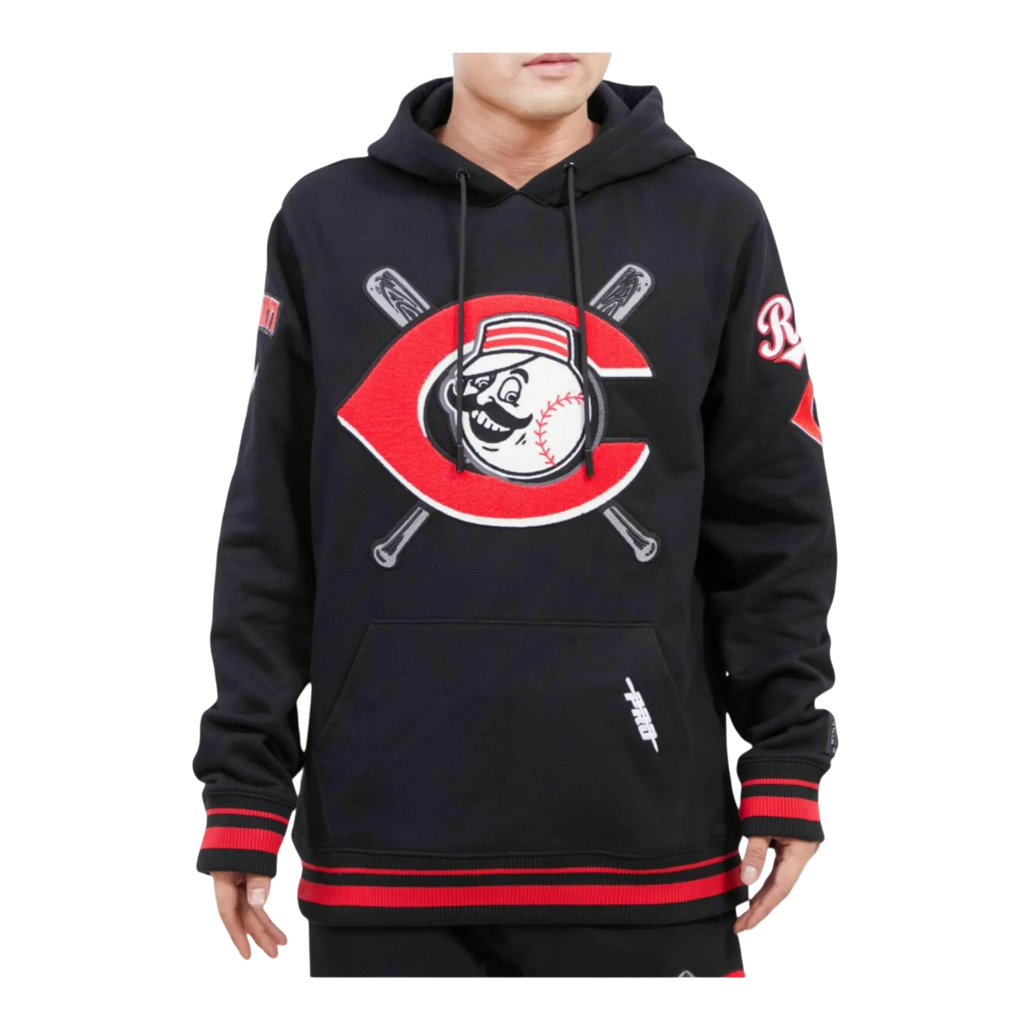 Pro Standard Cincinnati Reds Mash Up Logo Men Hoodie Black