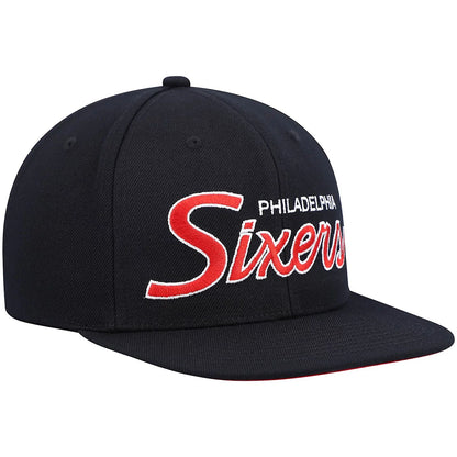 Mitchell & Ness Men's NBA Team Script 2.0 Snapback 76Ers Snapback Caps