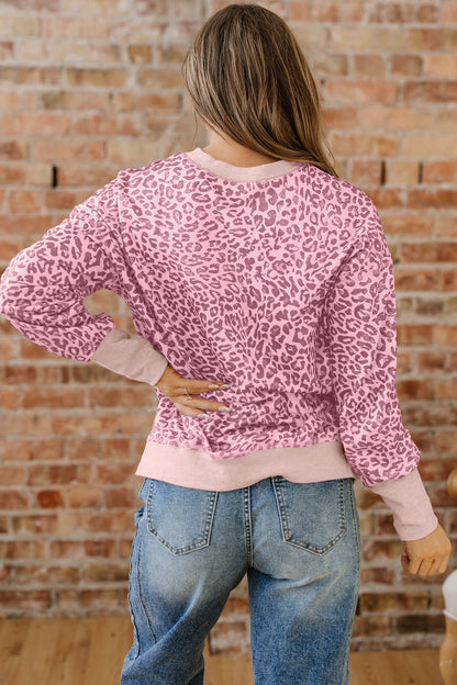 Threaded Pear Briar Print Patchwork Sweatshirt