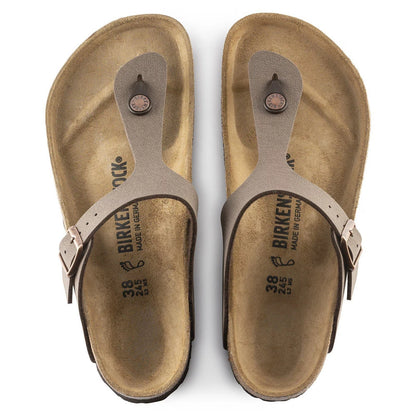 Birkenstock Gizeh Women's Thong Sandals — Mocha Birko-Flor