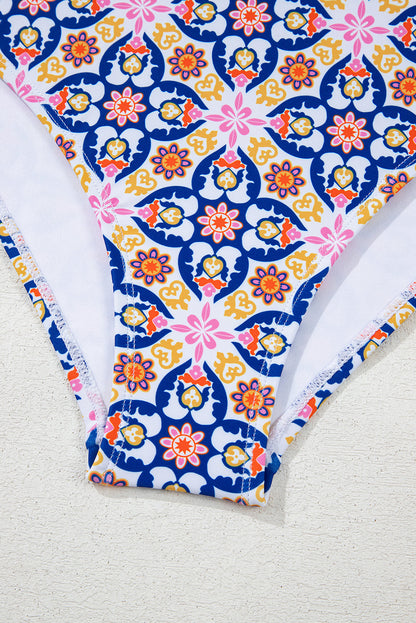 Threaded Pear Briar Print One Piece Swimsuit