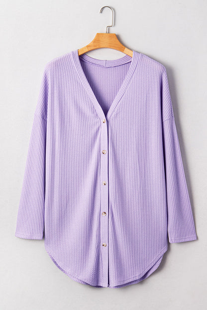 Threaded Pear Rosie Waffle Knit Front PLUS Cardigan