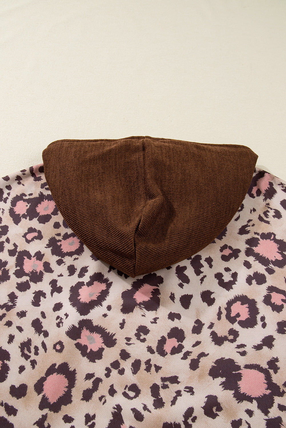 Threaded Pear Scarlett Print Knit Patchwork Hoodie