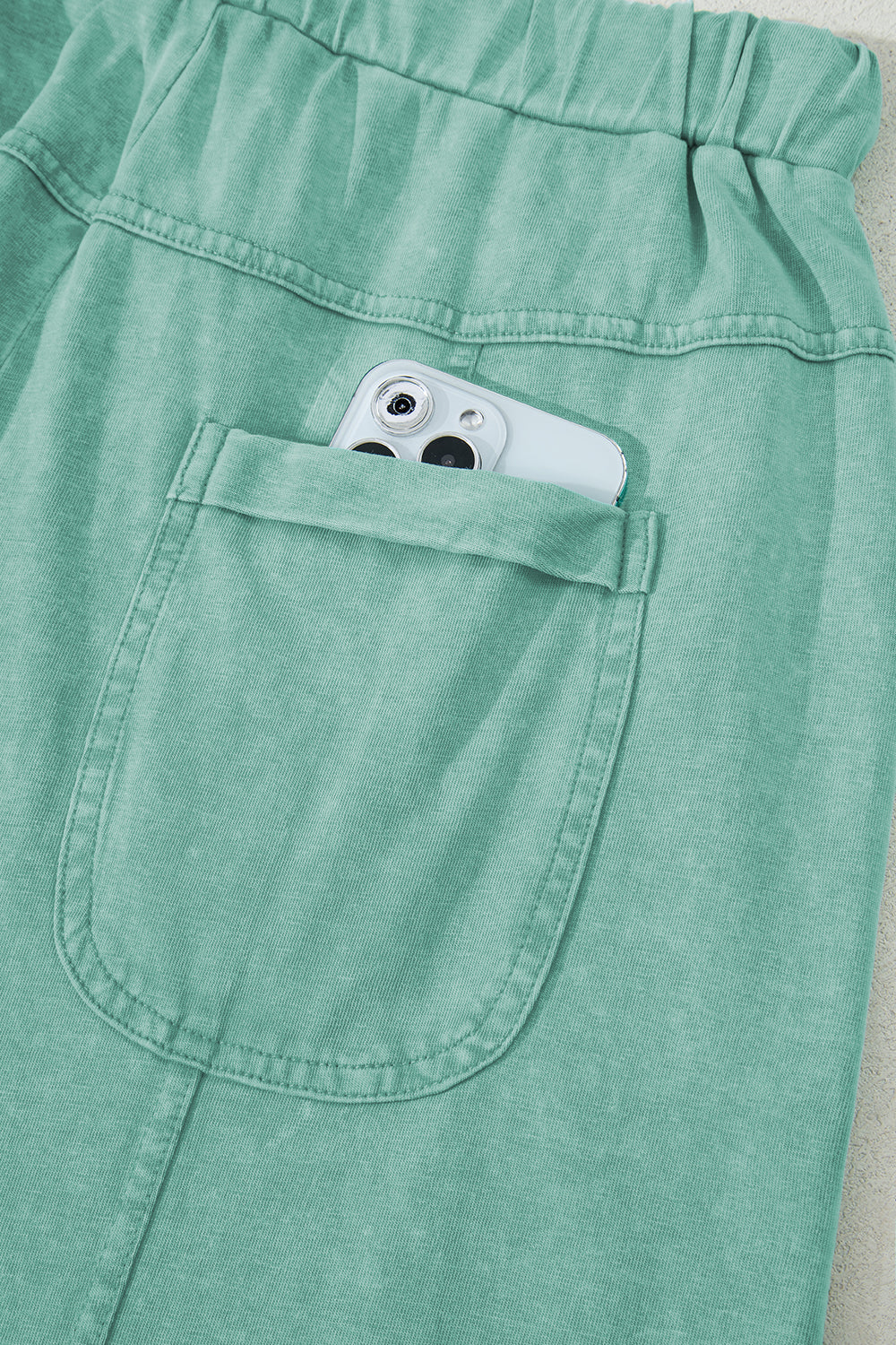 Threaded Pear Brittany Mineral Wash Exposed Seam Drawstring Cargo Pants