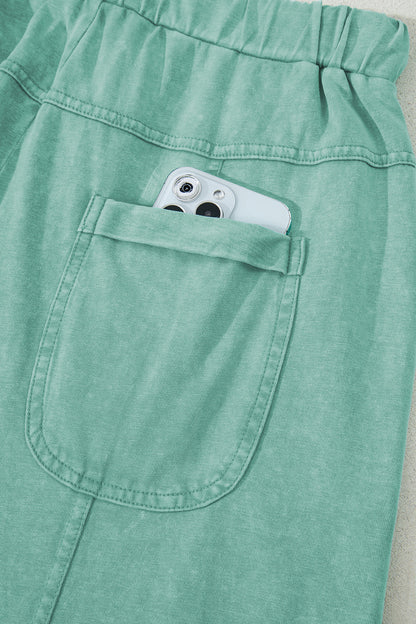 Threaded Pear Brittany Mineral Wash Exposed Seam Drawstring Cargo Pants