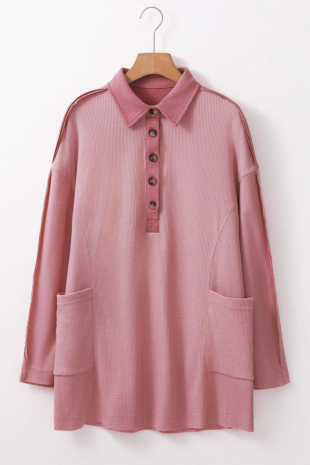 Threaded Pear Arianna Waffle Half Button Top.