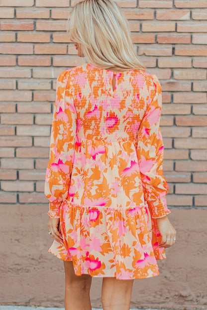 Threaded Pear Jane Sleeve Ruffle Mini Dress