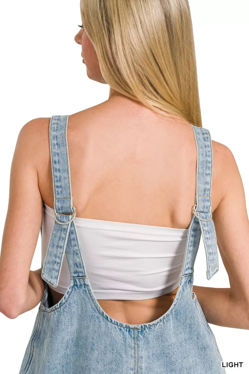 Zenana Denim Short Overalls