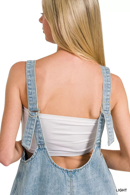 Zenana Denim Short Overalls