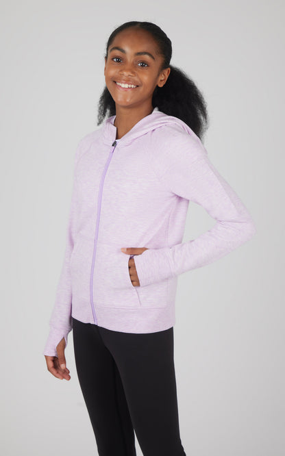 Girls Brushed Full Zip Hooded Jacket