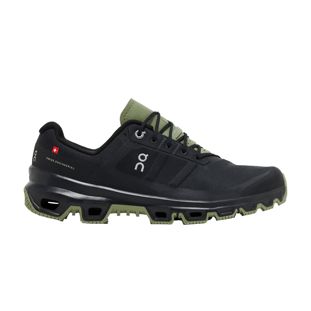 On Cloudventure Men's Trail Running Shoes — Black/Reseda Mesh Low-Top