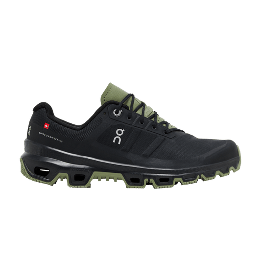 On Cloudventure Men's Trail Running Shoes — Black/Reseda Mesh Low-Top