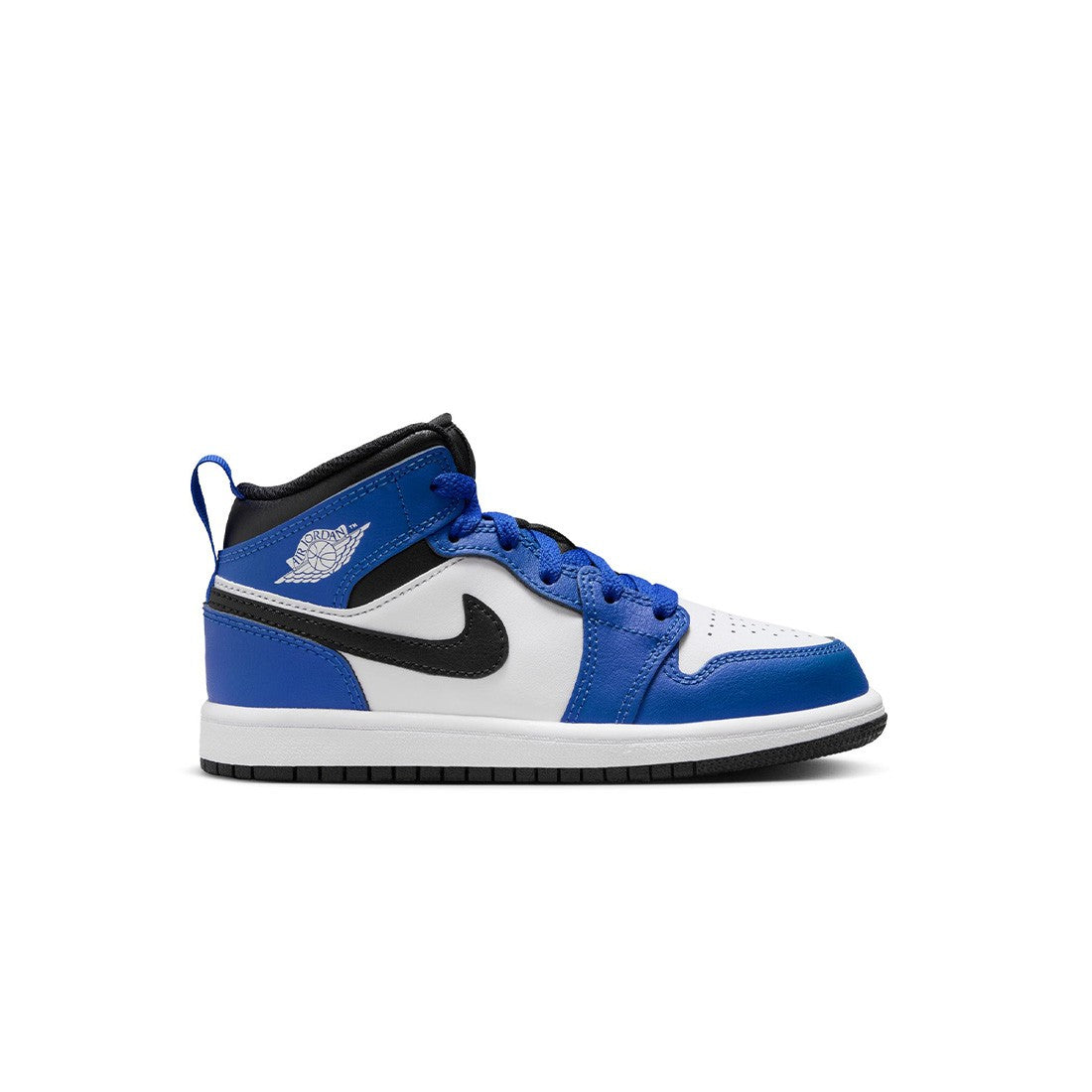 Air Jordan 1 Mid Little Kids' (PS) Sneakers — Game Royal/White/Black Leather