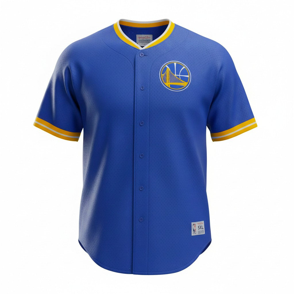 Mitchell & Ness Men's NBA Golden State Warriors Mesh Button Front
