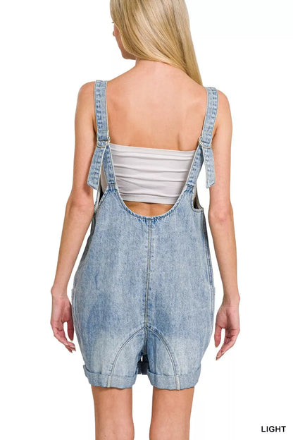 Zenana Denim Short Overalls
