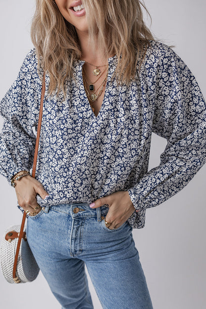 Threaded Pear Amelie Notched Puff Sleeve Blouse