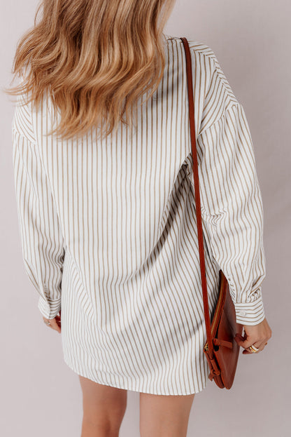 Threaded Pear Selena Long Sleeve Button Up Shirt Dress
