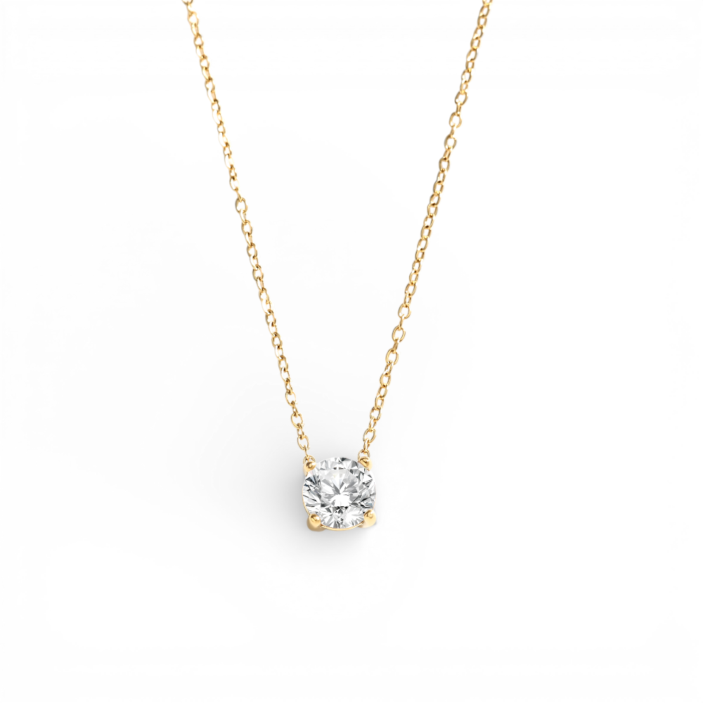 Mint & Lily Dainty Solitaire Pendant Necklace
