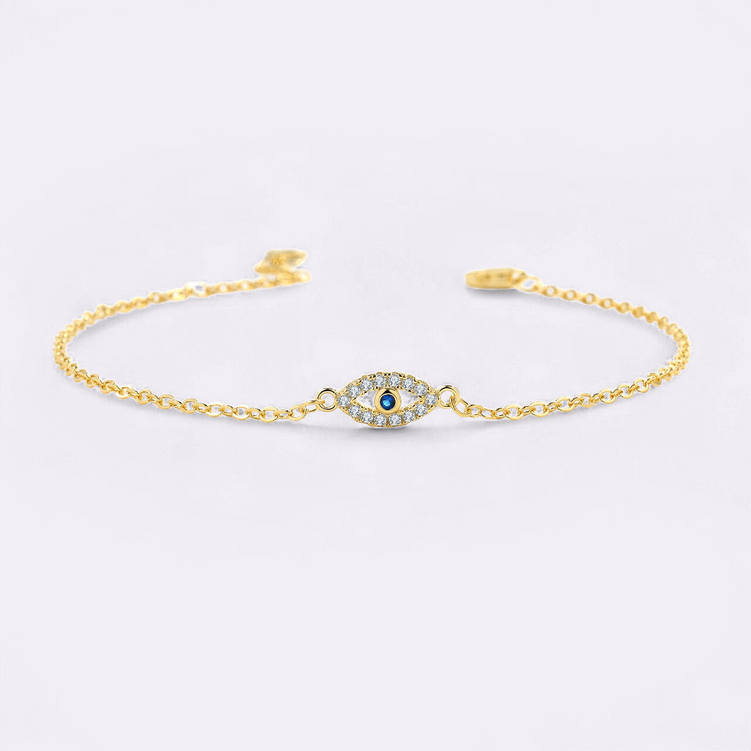 Mint & Lily Dainty Evil Eye Charm Bracelet