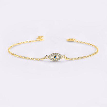 Mint & Lily Dainty Evil Eye Charm Bracelet