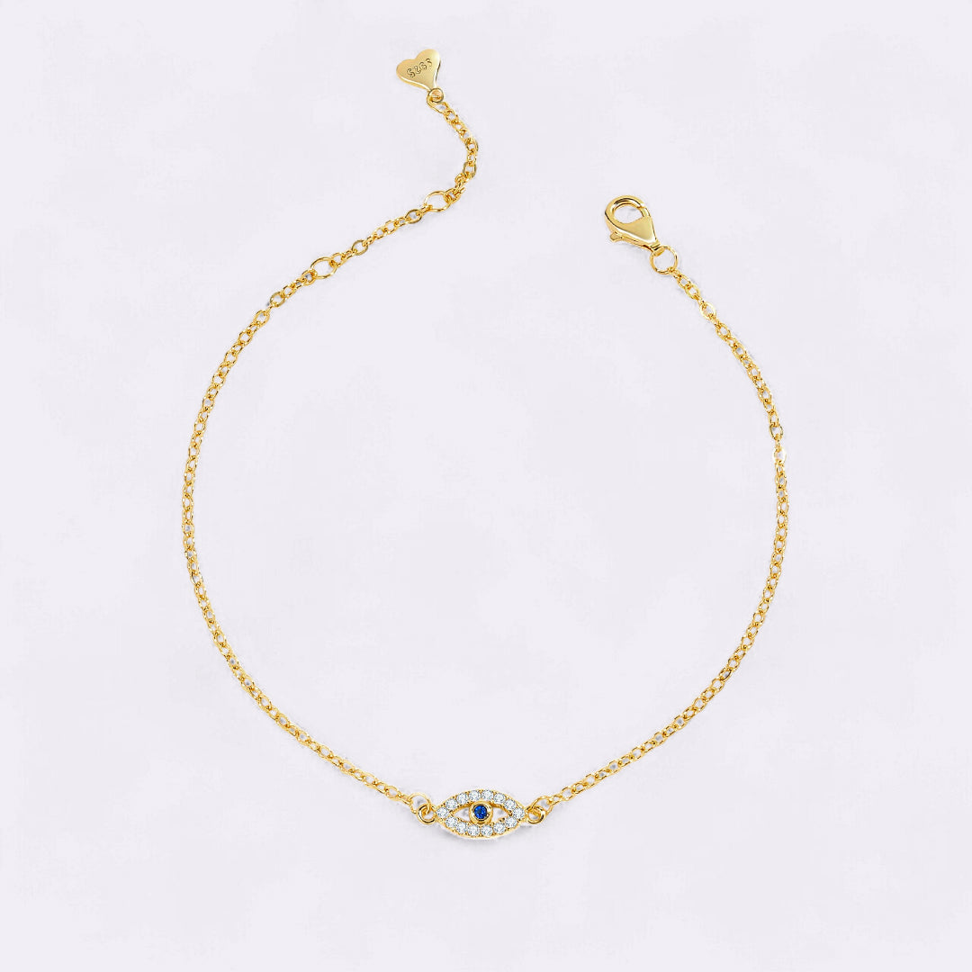 Mint & Lily Dainty Evil Eye Charm Bracelet